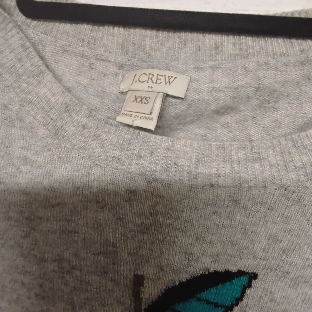 J. Crew Light Gray Top with Yellow Pear Graphic